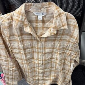 Old navy plaid button down S // 110812